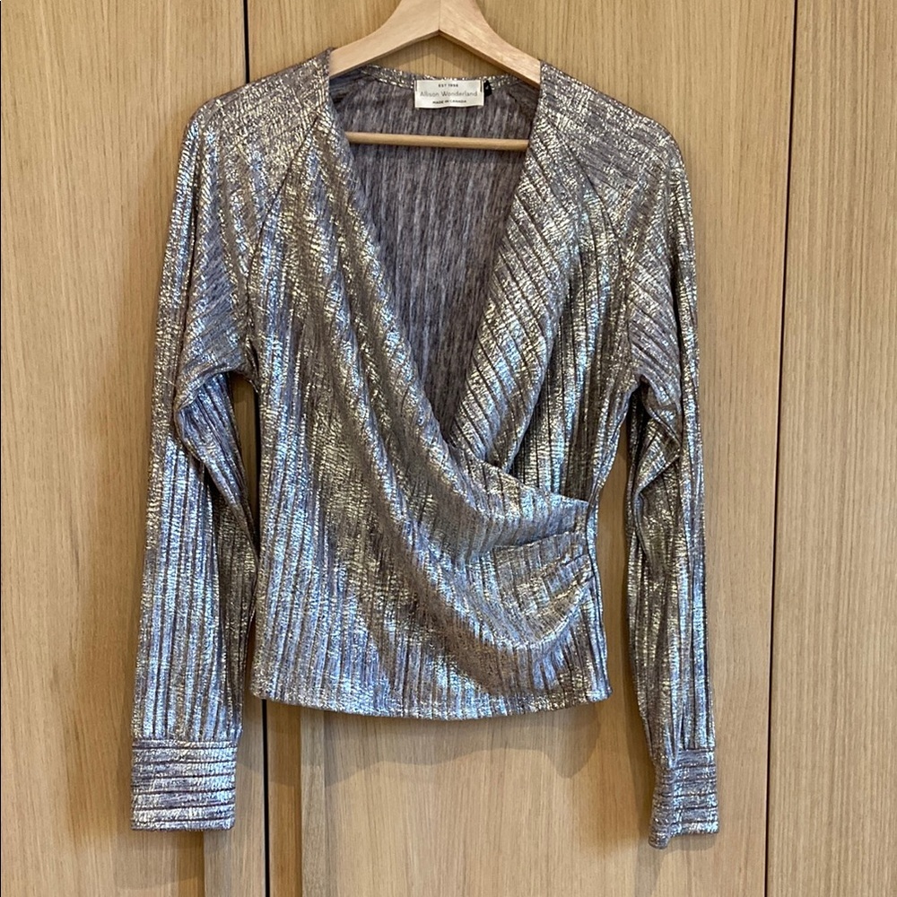 Sexy low V metallic top